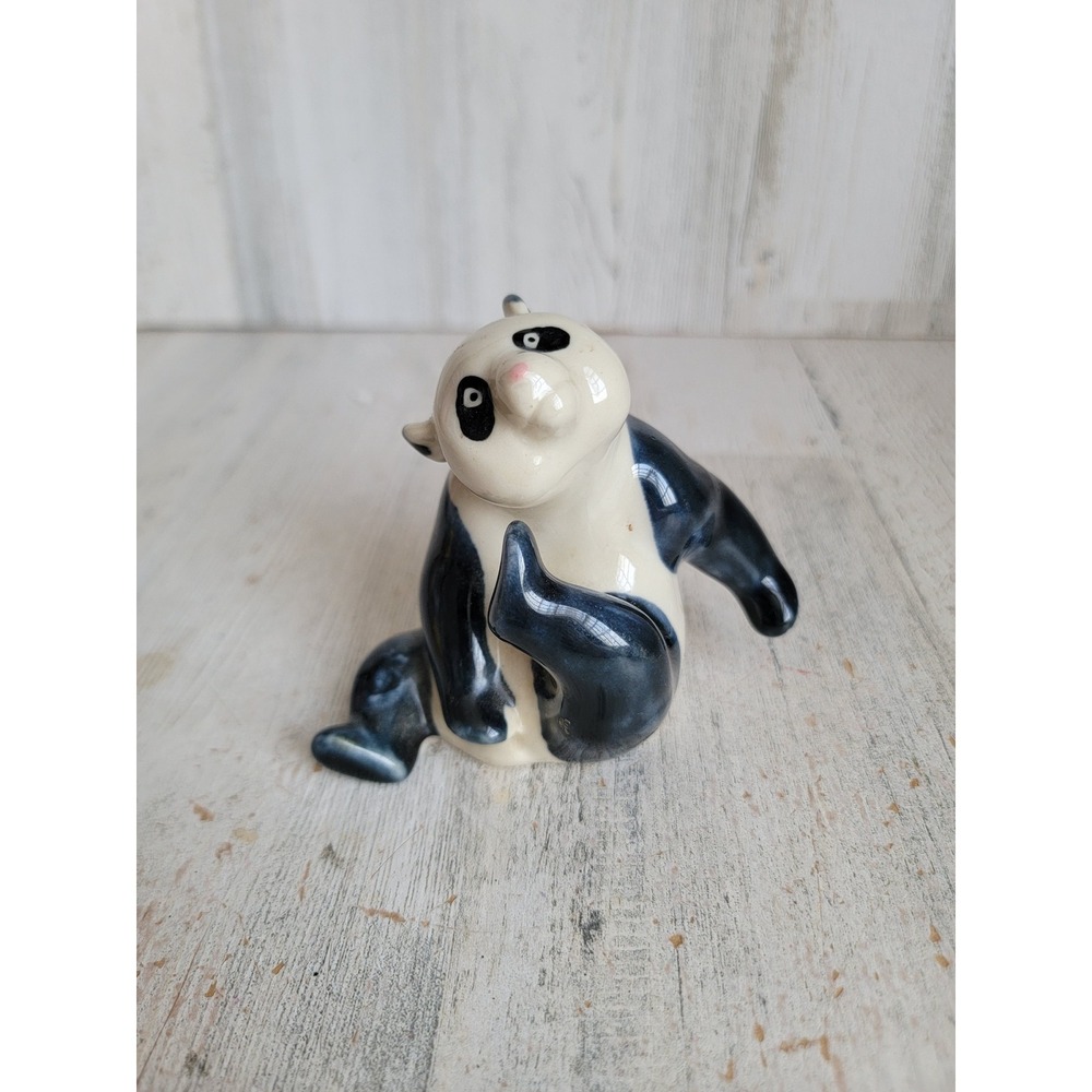 Vintage porcelain panda china zoo‎ animal cute home decor figure trinket